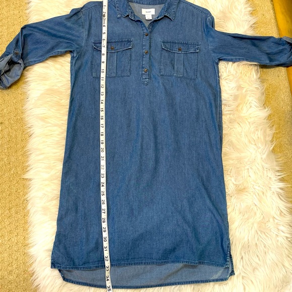 Old Navy Button Up Denim Dress with Roll up Sleeves Sz 14 - Picture 11 of 12
